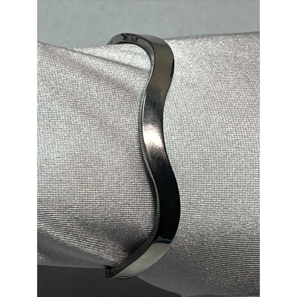 Solid Sterling Silver 925 Smooth Polished Wave Cu… - image 5